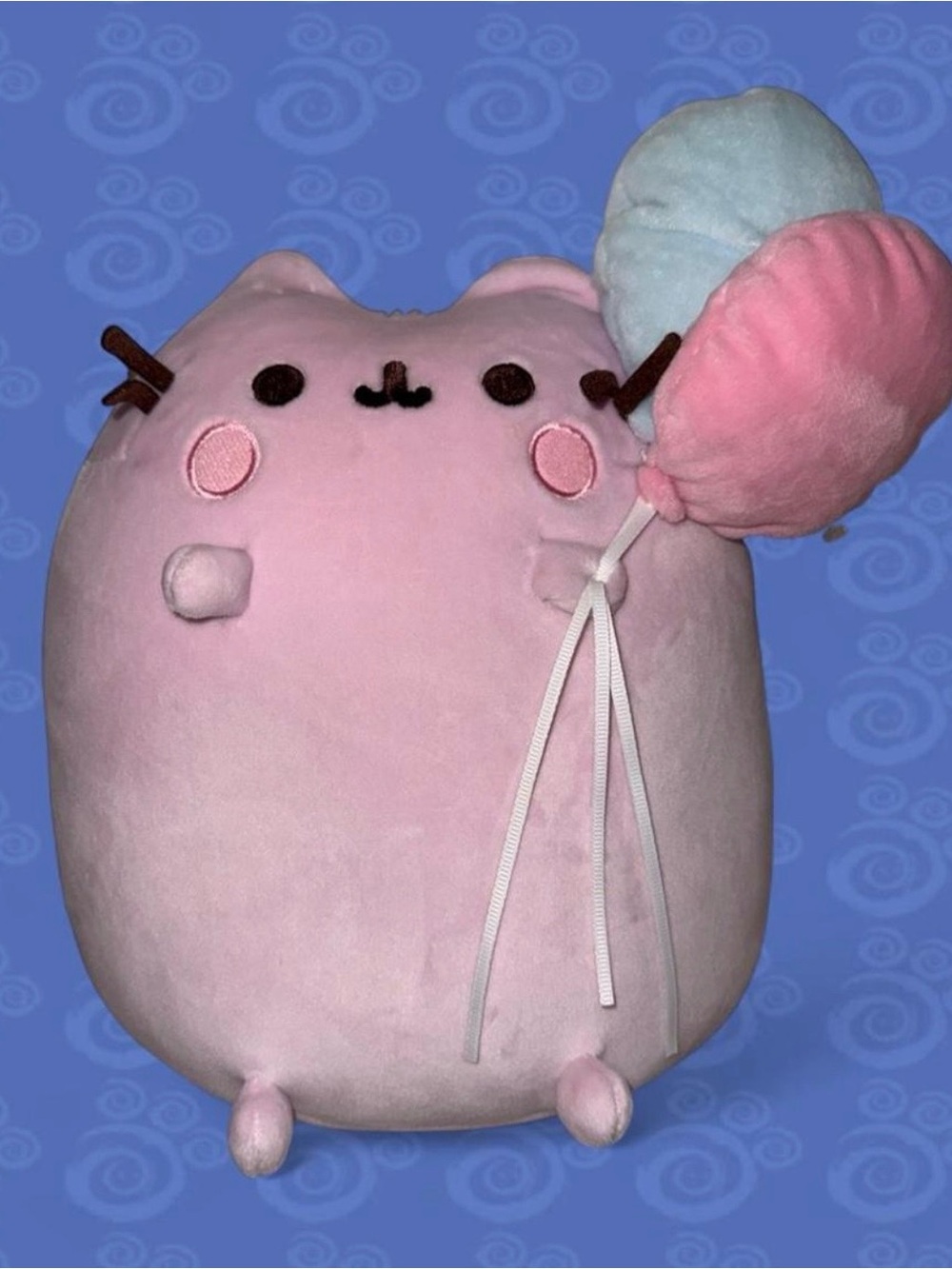 Pink Pusheen plush 15th anniversary squisheen holding balloons 2025